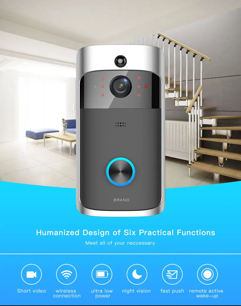 Wiait Video Electronic Doorbell With Wifi Video Door Bell