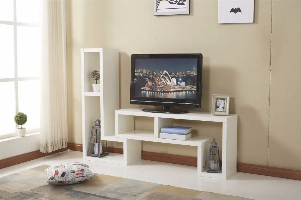 Moderno Gabinete De Tv Soporte De Muebles 2 L-en Forma De Estantes De