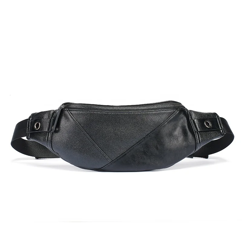 

Custom Logo Outdoor Waterproof Minimalism Black Fashion Fanny Pack Leather Sublimation Blank Quilt Waist Bag