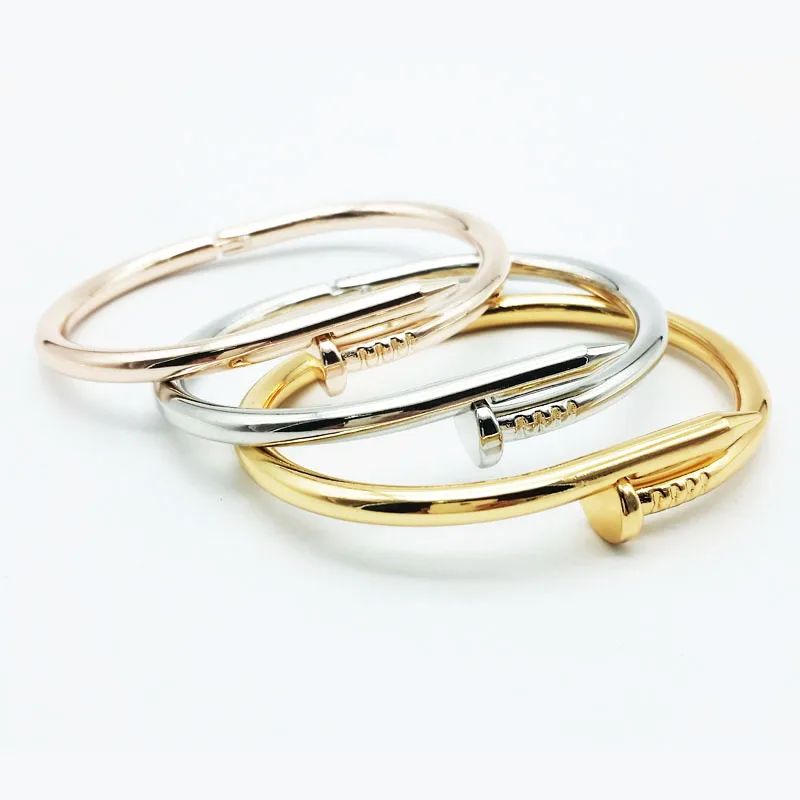 

Wholesale charming bangle gold colour simple style metal bracelet for lady, Gold;rose gold;silvery