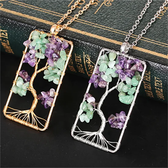 

hot selling necklaces jewelry pendant energy quantum square life of tree necklace, N/a