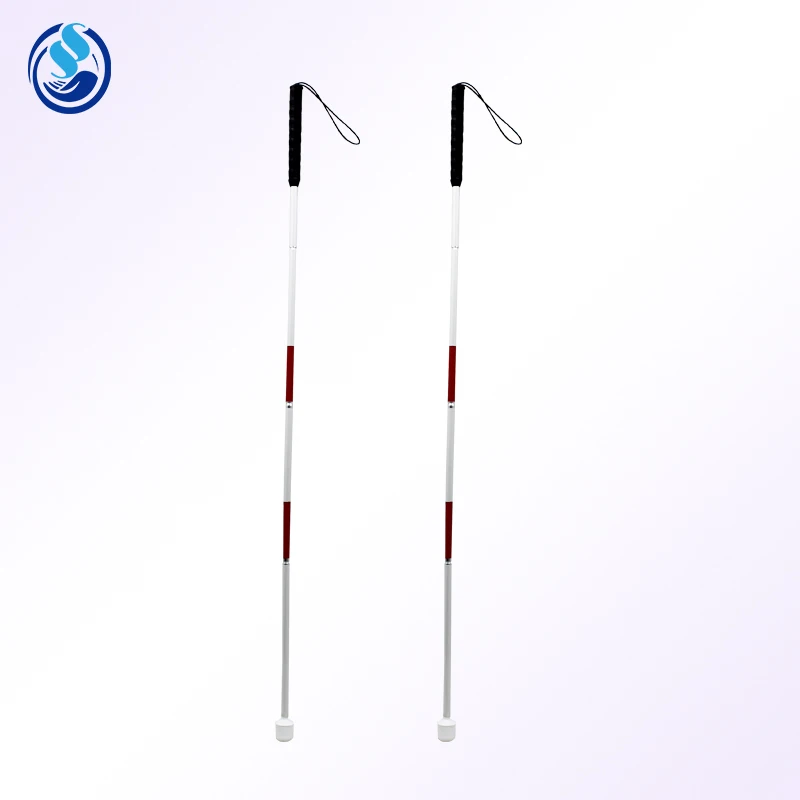 

Hot Sale Aluminium Four Sections Reflective Red Sticker Folding Walking Stick Blind Cane Price for Vision Impaired Person