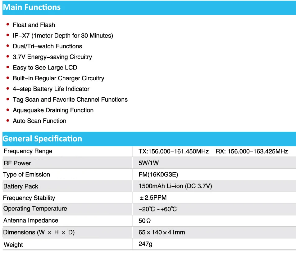 vhf low band handheld transceiver