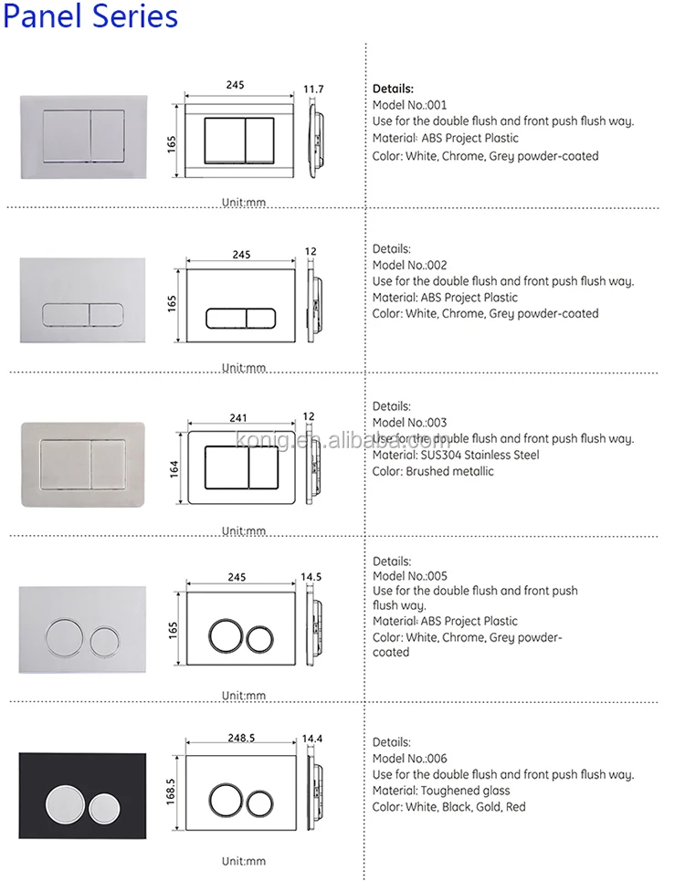 
Dual Flush Push Button Plate for in wall tank- fit for Geberit Concealed Cistern 