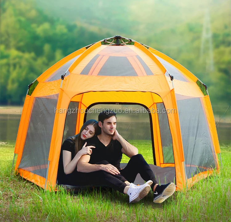 6 Person Camping Tent Backpacking Tents Hexagon Waterproof Dome Automatic Pop-Up Outdoor Sports Tent Camping Sun Shelters,CZX-81
