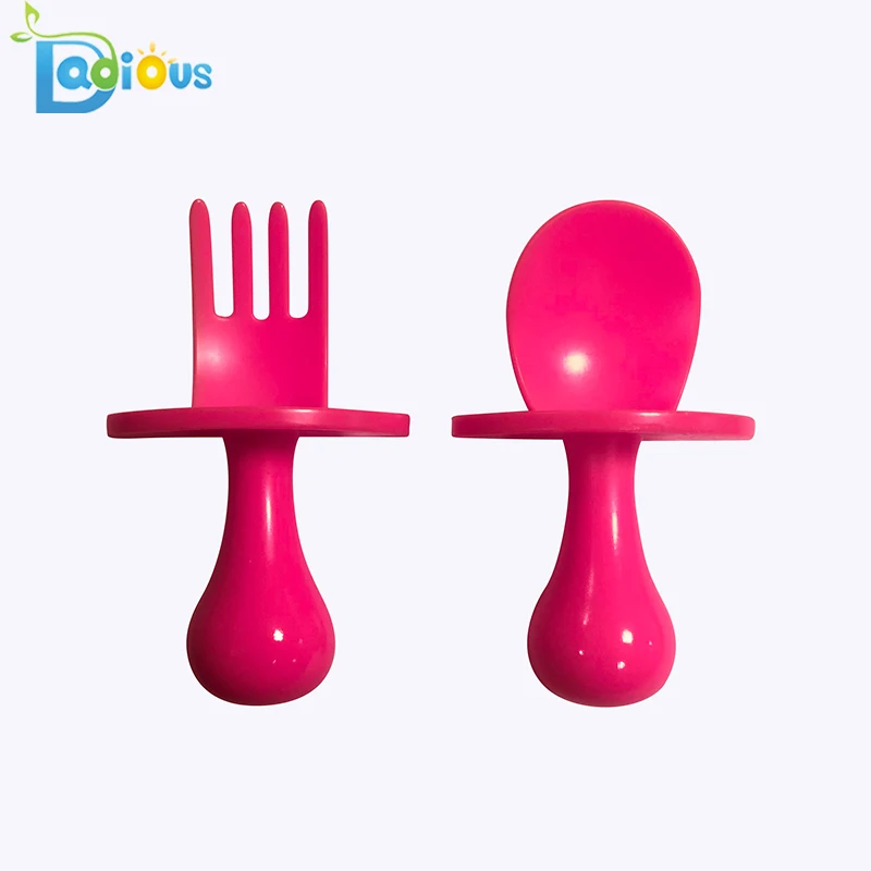 

2019 Hot Sale Baby Fork And Baby Spoon Colorful First Self Feeding Tableware Fork Spoon, Turquoise;rose red;green;gray;orange;blue;purple;pink;white etc.