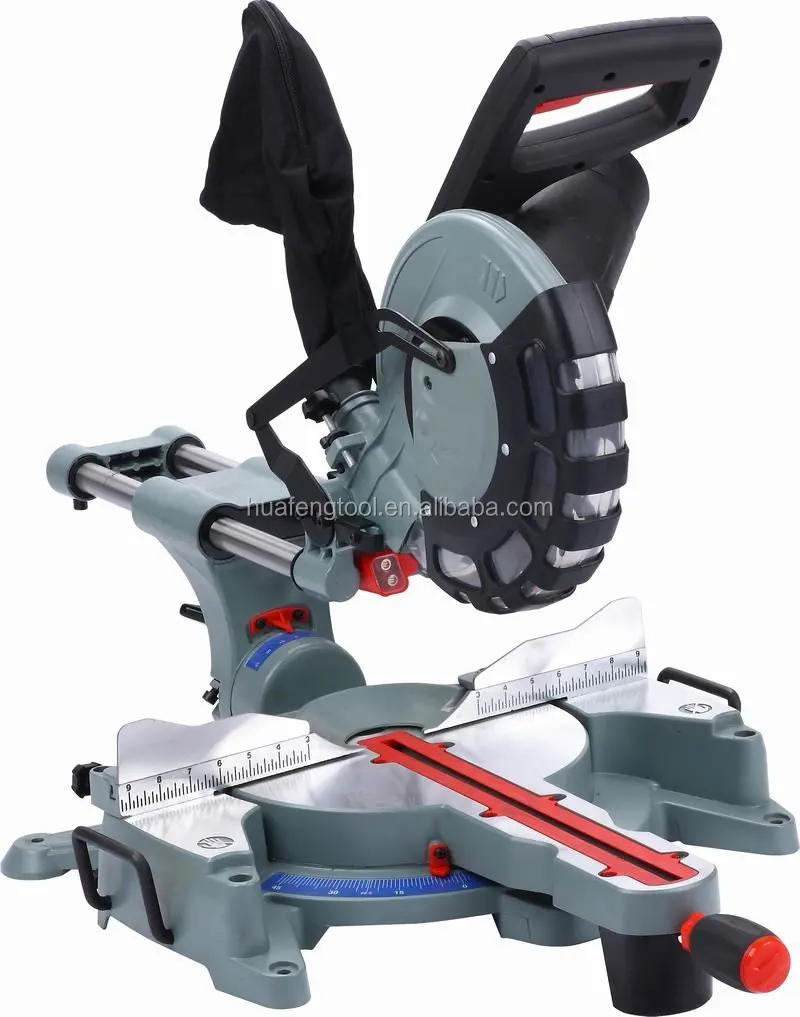 
10 inch Double Bevel Sliding Miter Saw 2000W with Laser and Extension Bars for Wood Working 