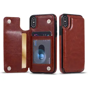Ultra thin Flip Wallet Card Holder Mobile Phone Case for iphone Xs max Xr X 2019 7 8 Credit Card Slot Leather Cover
