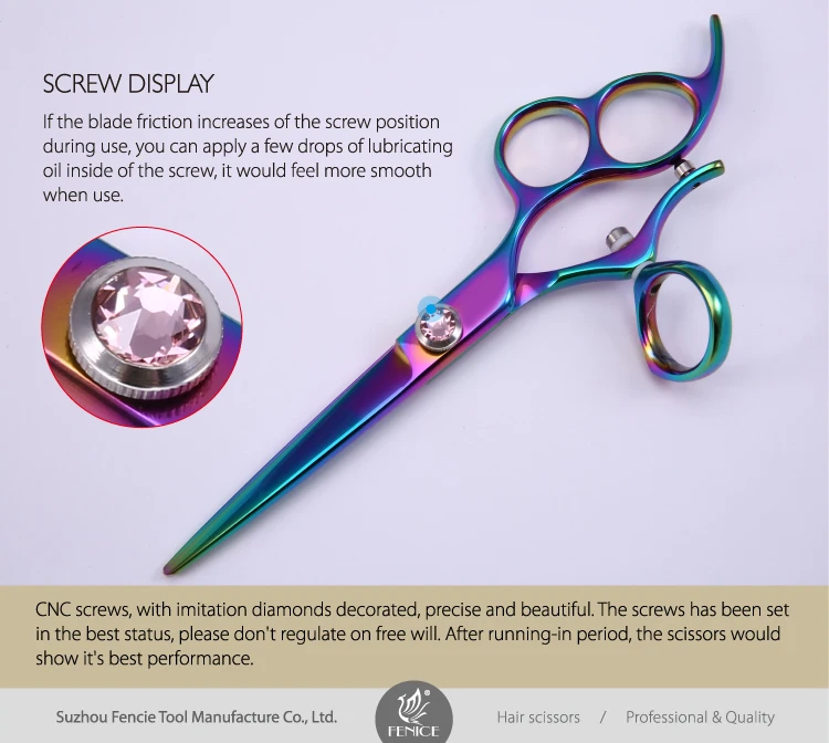 Professional JP440C steel 6.0 inch rotate handle salon barber scissors