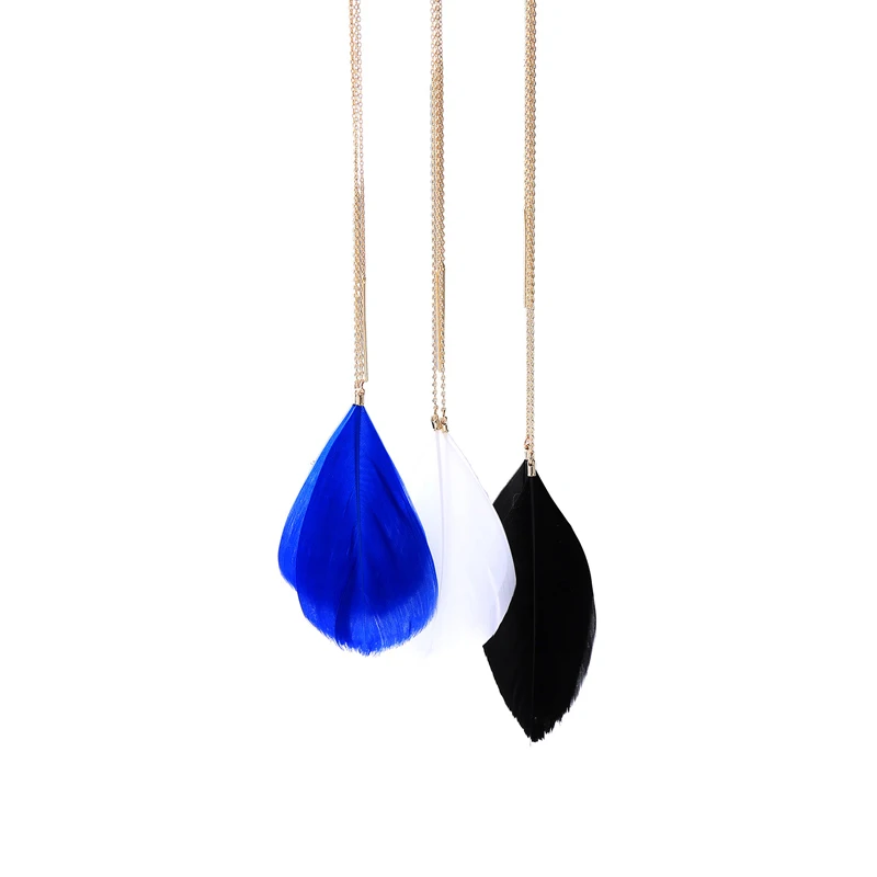 

ed00767c Simple Long Feather Pendant Earrings, Long Chain Earrings Wholesale, As picture