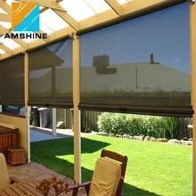 Sun Shades Plastic Windproof Screens Motorized Vertical Zip Screen