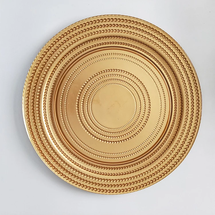 13" Embossed Gold Beaded Charger Plate Wholesale Buy 13" Embossed