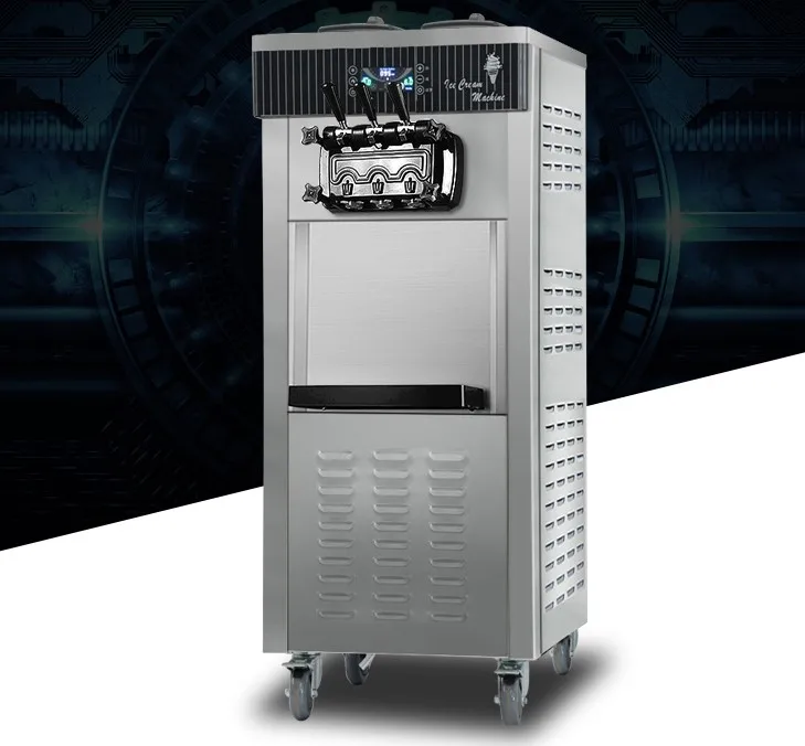 Commercial soft serve ice cream machine/Vertical Frozen Yogurt 3 Flavor Soft Ice Cream Machine