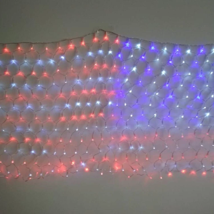 2mx1m Outdoor Decorative America National Day Usa Led Flags Net