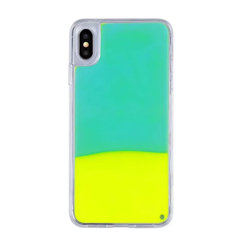 

Custom Glow In The Dark Liquid Quicksand Phone Case For iPhone X XS MAX