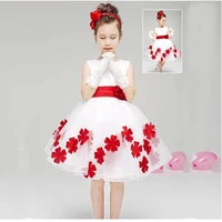 

New arrival Lovely Petals Princess Flower kids Wedding Tulle Layered Little Queen Flower Girl Dress