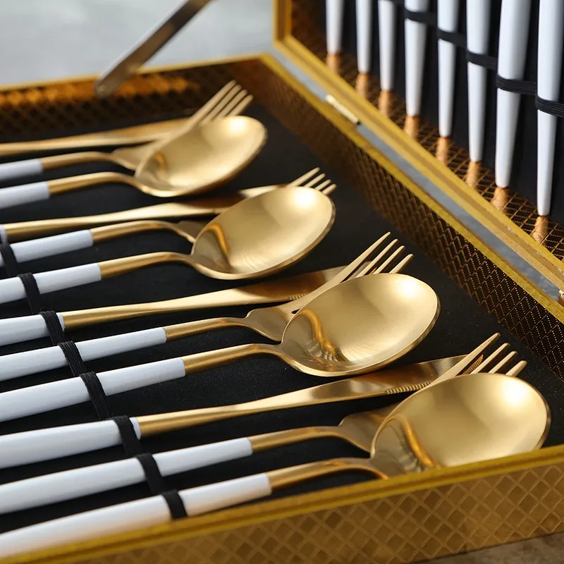 Stainless Steel 24 Pcs Cutlery Set Hotel Flatware Restaurant Flatware