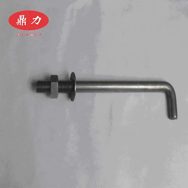 
Hebei yongnian manufacture L Type Plain/ZP/HDG Anchor bolt with washer and nut M6-64 