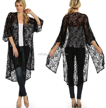 maxi lace cardigan