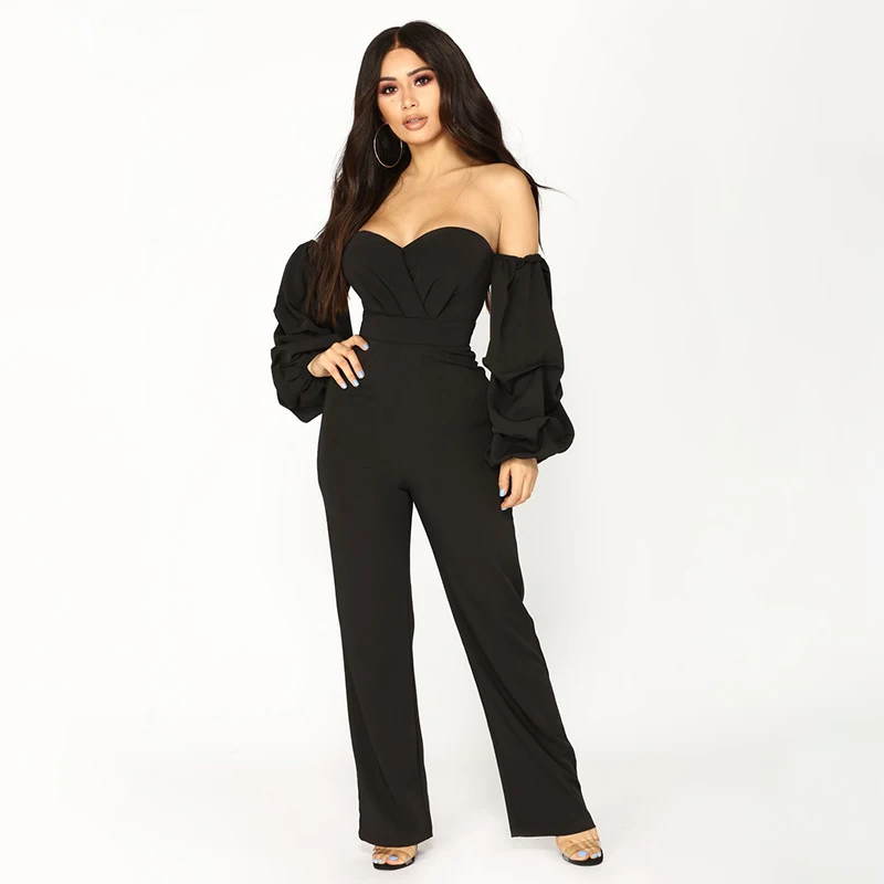 

Wholesale Europe style adult custom one piece sexy off the shoulder ladies jumpsuit, Customized color