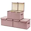 Multi-fonction waterproof Cute eco cube non woven foldable toy storage boxes with lids