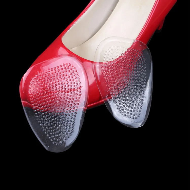 

pain relief forefoot silicone rubber sticky heel foot massage cushion pads, Transparent