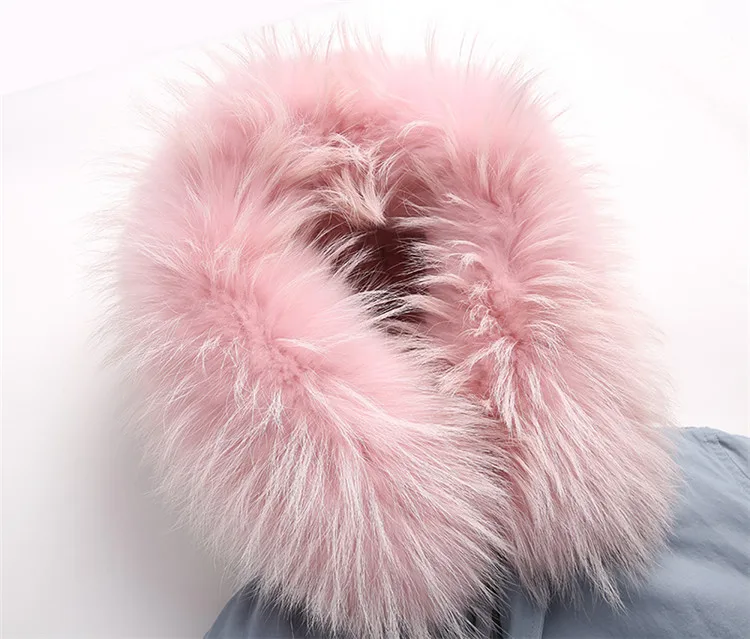 Cotton With Natural Fake Rabbit Fur Lining Raccoon Fur Collar Women Faux Fur Parka Buy Women