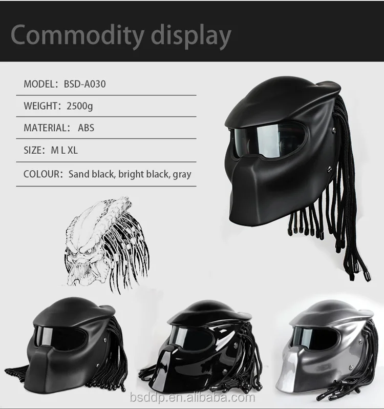 Men's Bsddp Predator Motorcycles Racing Helmet Abs Retro Drop ...