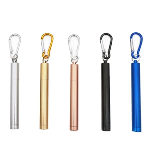 Image of Telescopic Collapsible Stainless Steel Metal Drinking Straws