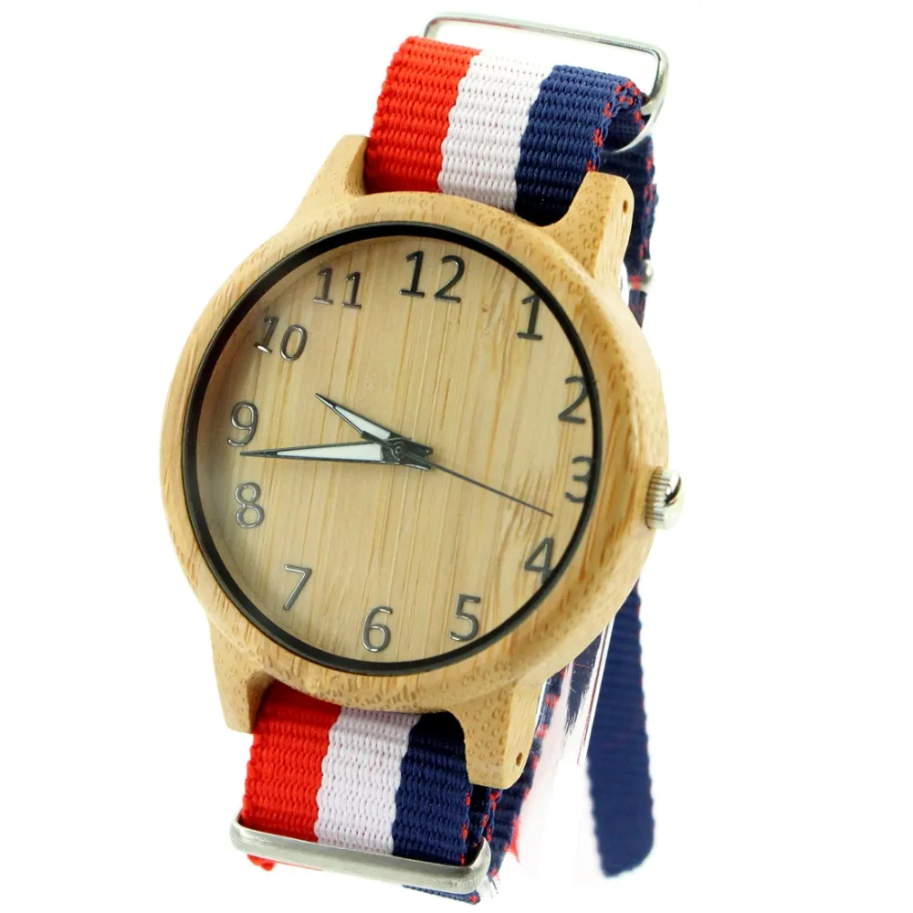 

2019 Ribbon With Interchangeable Straps Men Sports Watches With Strap Custom Bmaboo Watch Nylon Strap, Maple/black/red/green/zebra/bamboo