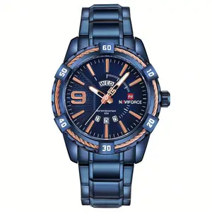 2018 Naviforce Watches Men Luxury Brand Automatic 9117s Watches with Gold Stainless Steel Band for Gift