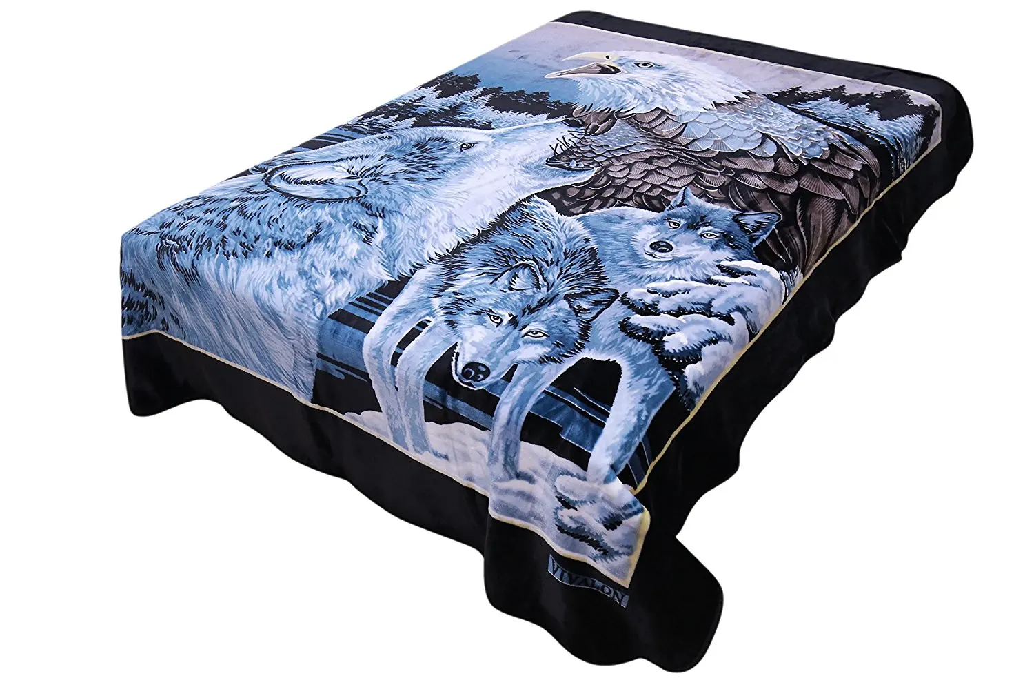 Buy Vivalon Blue Wolves Thick Mink Plush Korean Style King Size Blanket By Solaron In Cheap Price On Alibabacom