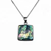 Wholesale Abalone Shell Square Pendants MOP bezel Pendant Chain18" necklace