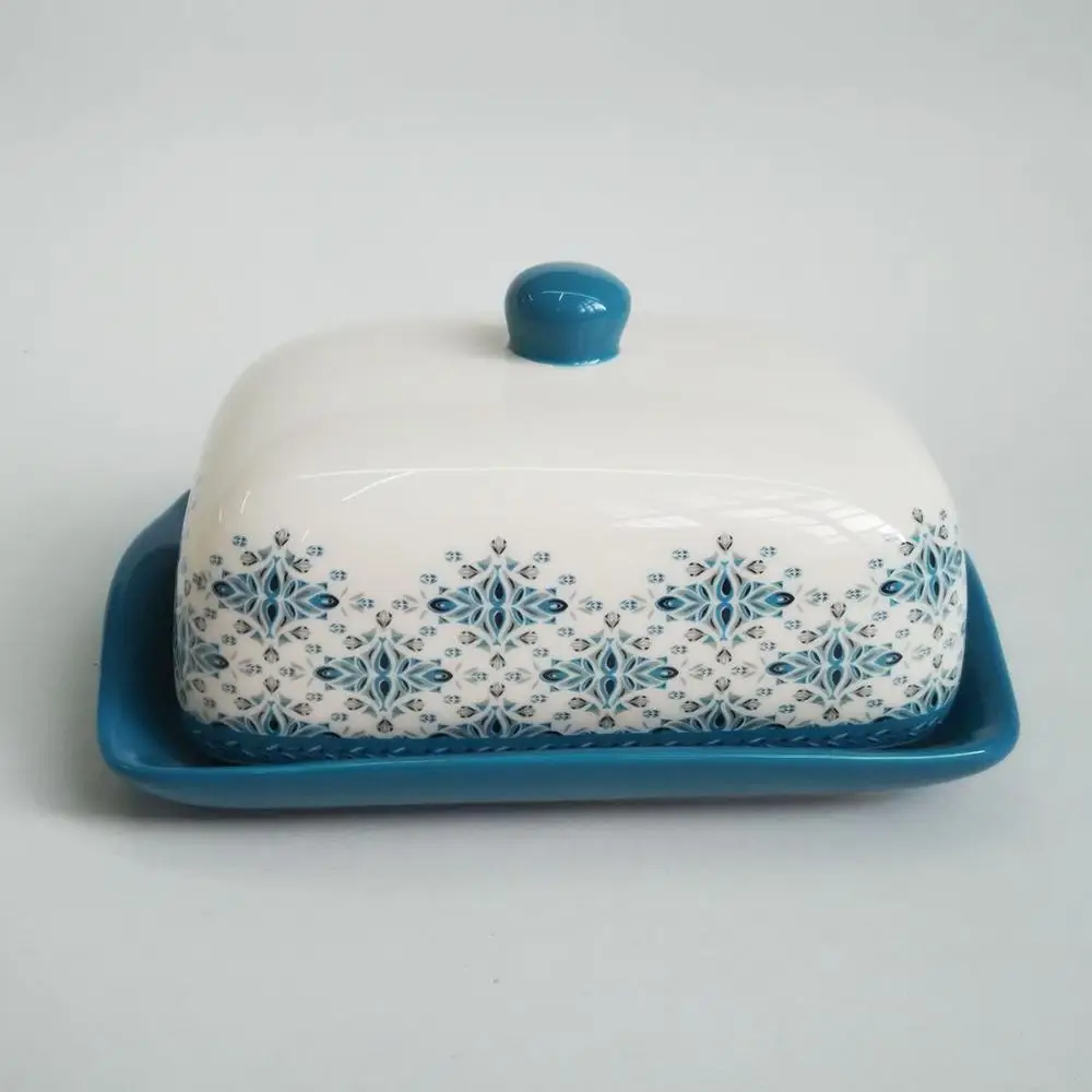 Wholesales Custom Colorful Glazed Ceramic Butter Dish With Lid Buy