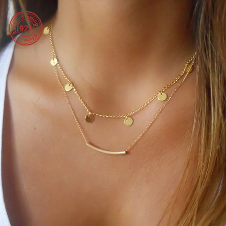 925 silver latest design choker necklace fashion 18k gold dainty necklace custom jewellery
