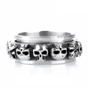 MECYLIFE Ancient Stainless Steel Jewelry Multiple Skull Ring