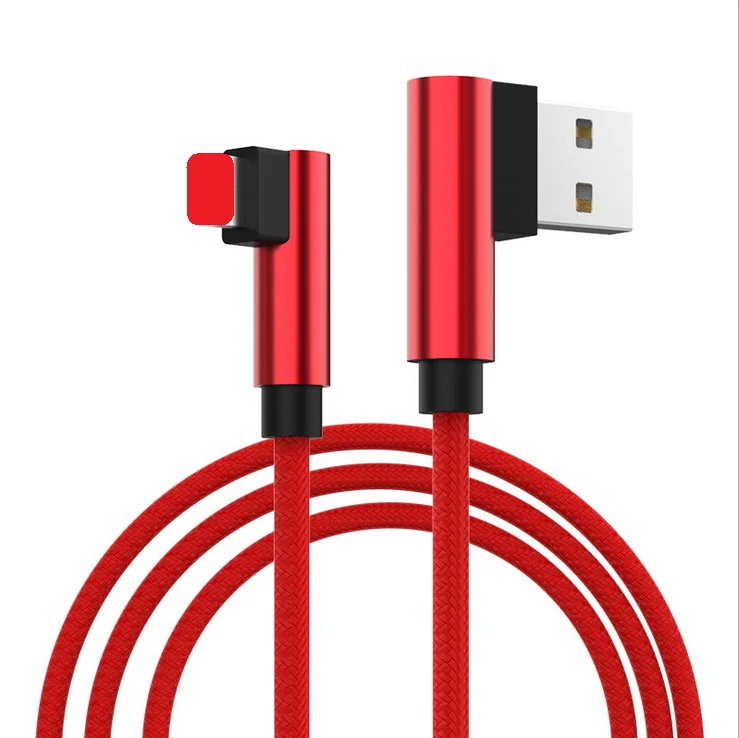 

2018 Latest L Shape Nylon Braided USB Cable, White;black;green;gray;red