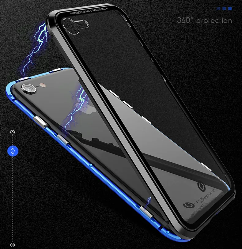 

Upgrade Tempered Glass Case Magnetic Adsorption case for Iphone