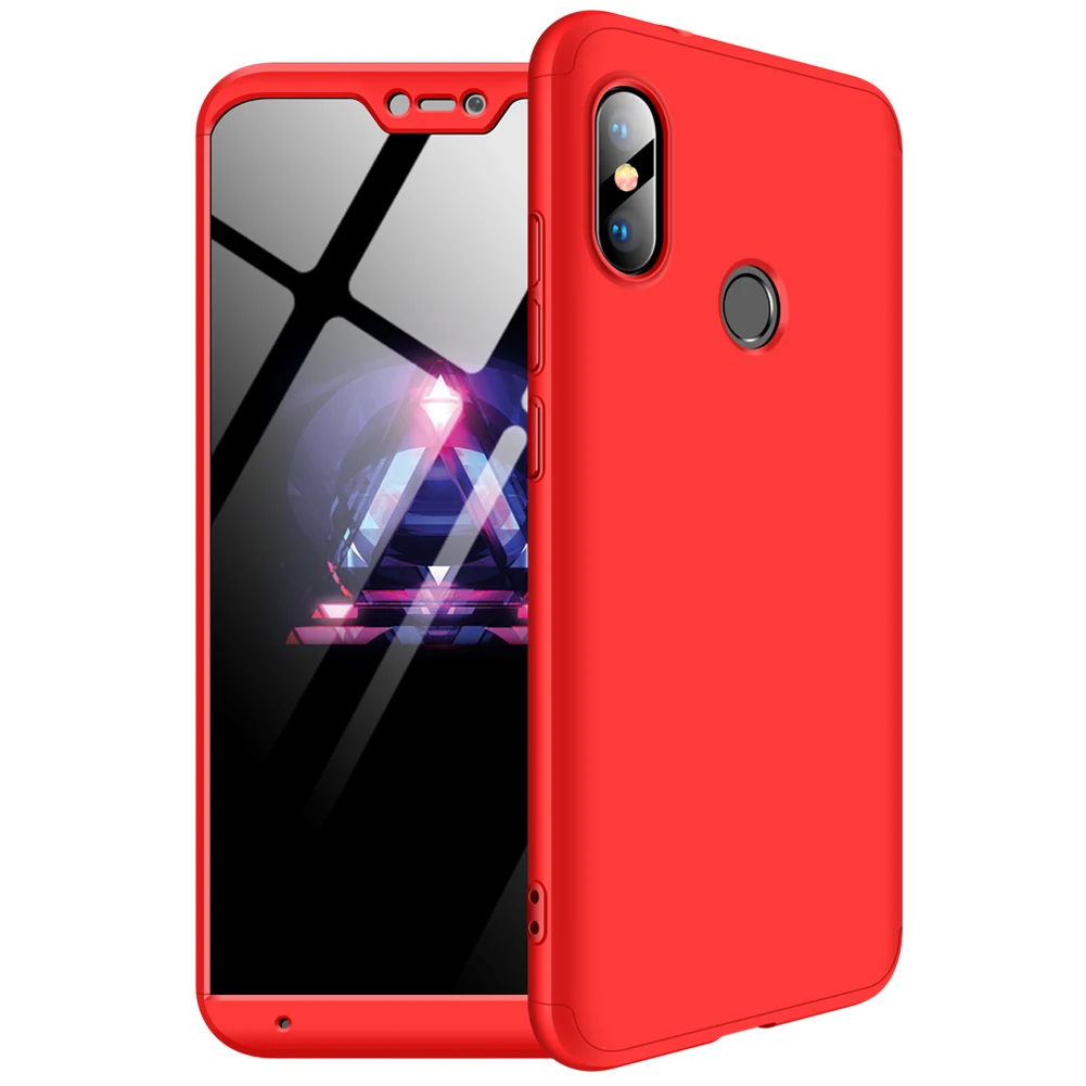 360 cover Removable 3in1 Hard PC Shield Back Cover Case for Xiaomi Redmi 6 Pro