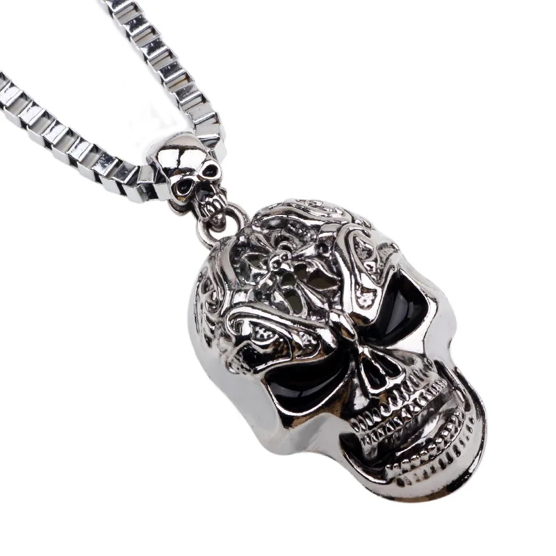 

Wholesale Mens Skull Pendant Necklace Punk Model Long Chain Jewellery Necklace