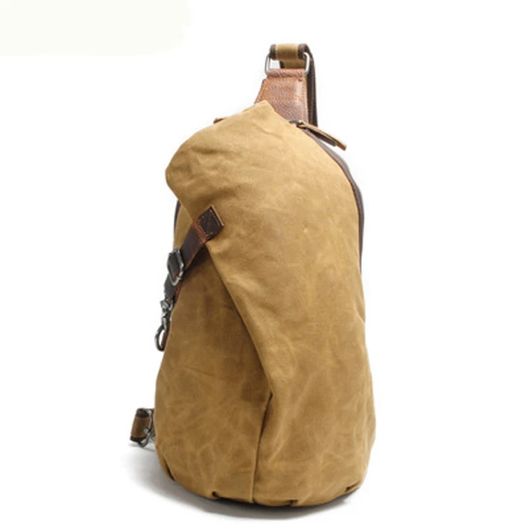 

Men's Sling Backpack Waxed Canvas Crossbody Bag