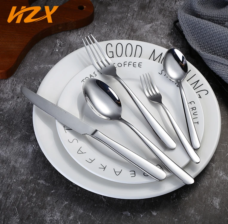 

Stainless Steel Dinner Sets Knife Fork Spoons Flatware Cutlery Set For Restaurant Home, Silver