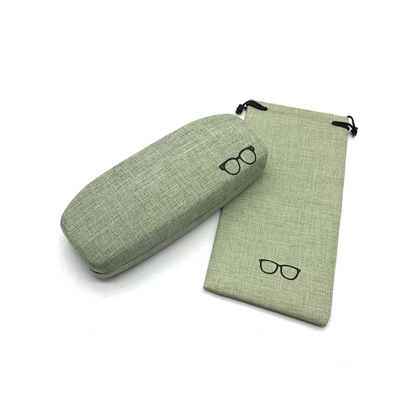

Colorful Custom Hard Shell Glasses Case Linen Fabric Case For Eyeglasses Sunglasses