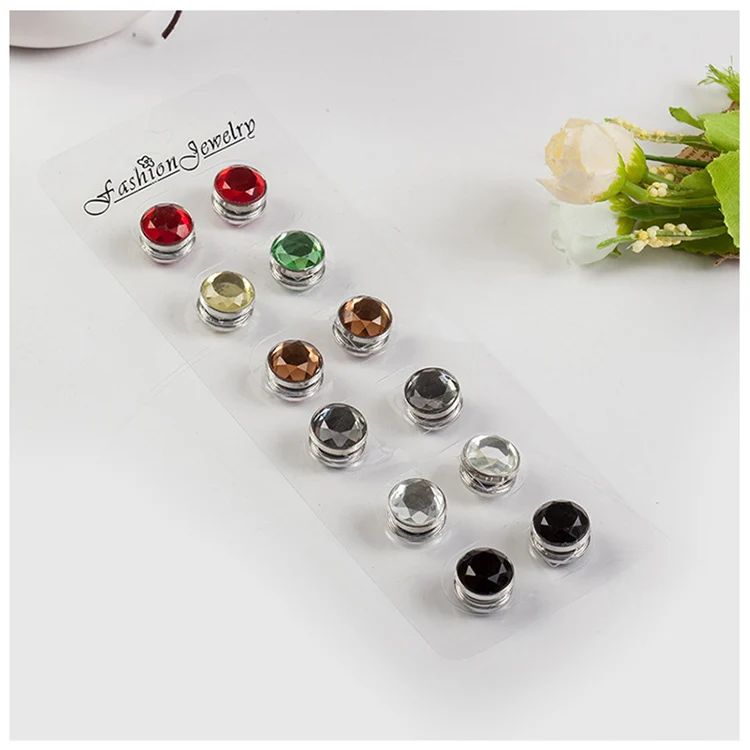 

Muslim circular strong magnet brooch scarf water drill scarf buckle accessories