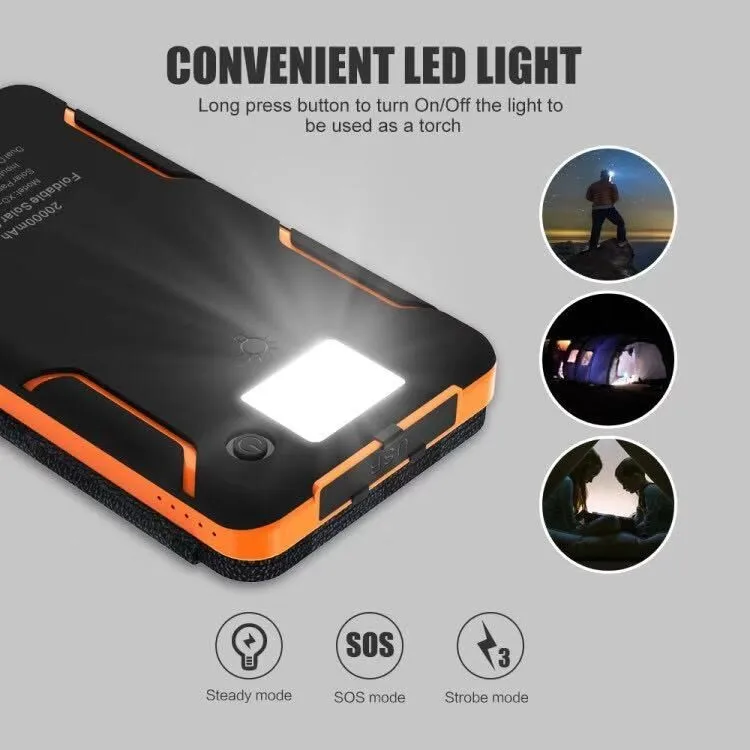 portable mobile charger 3pcs solar panel folding 10000mah wireless solar power bank 20000mah - ANKUX.COM
