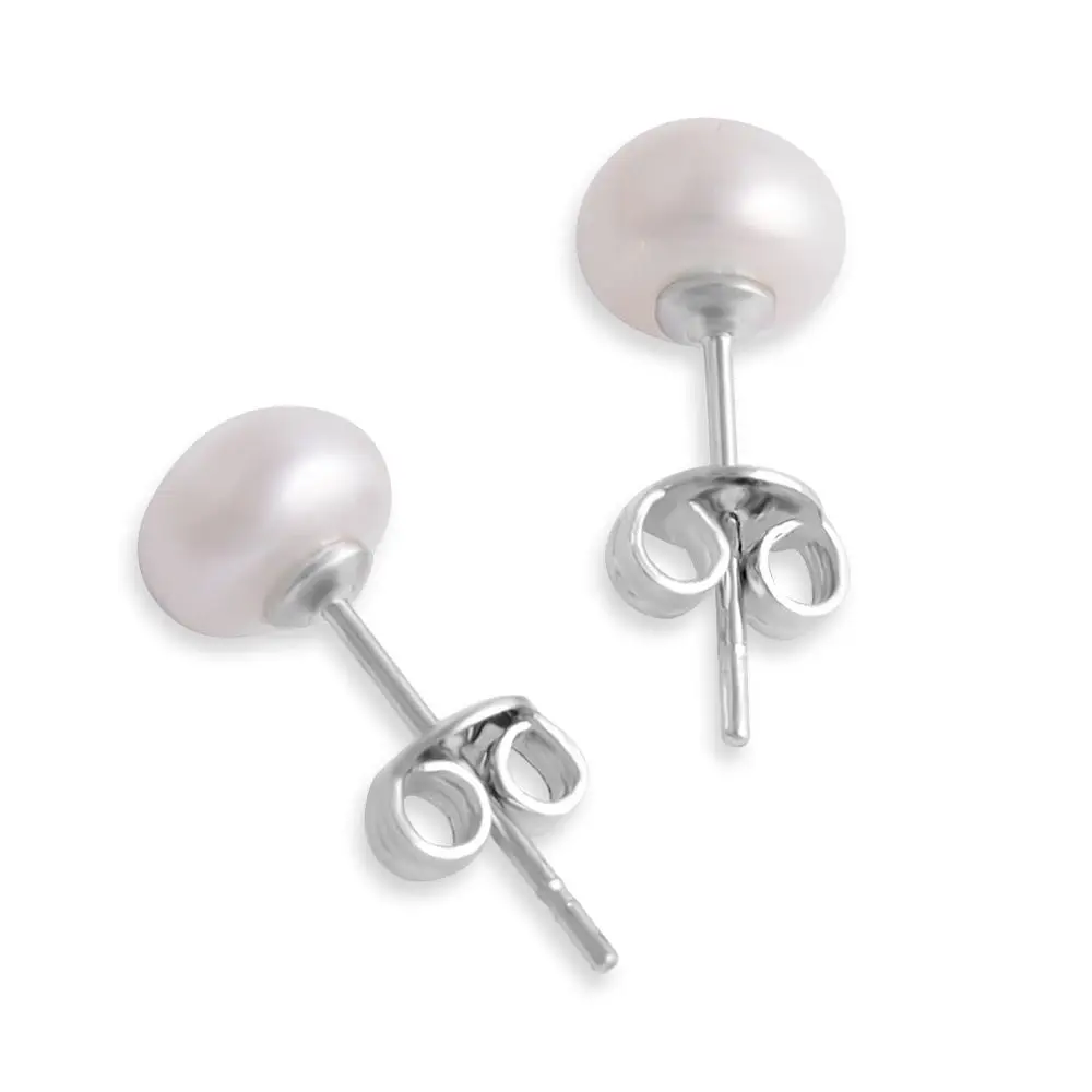 

Fashion Earrings Hot Sale 925 Silver Freshwater Pearl Stud Earrings Jewelry Wholesale Half Round Pearl For Women 2019, White;purple;pink