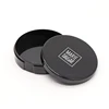 OEM Small Empty Black Round Makeup Puff Case plastic Blush Container round with Lip