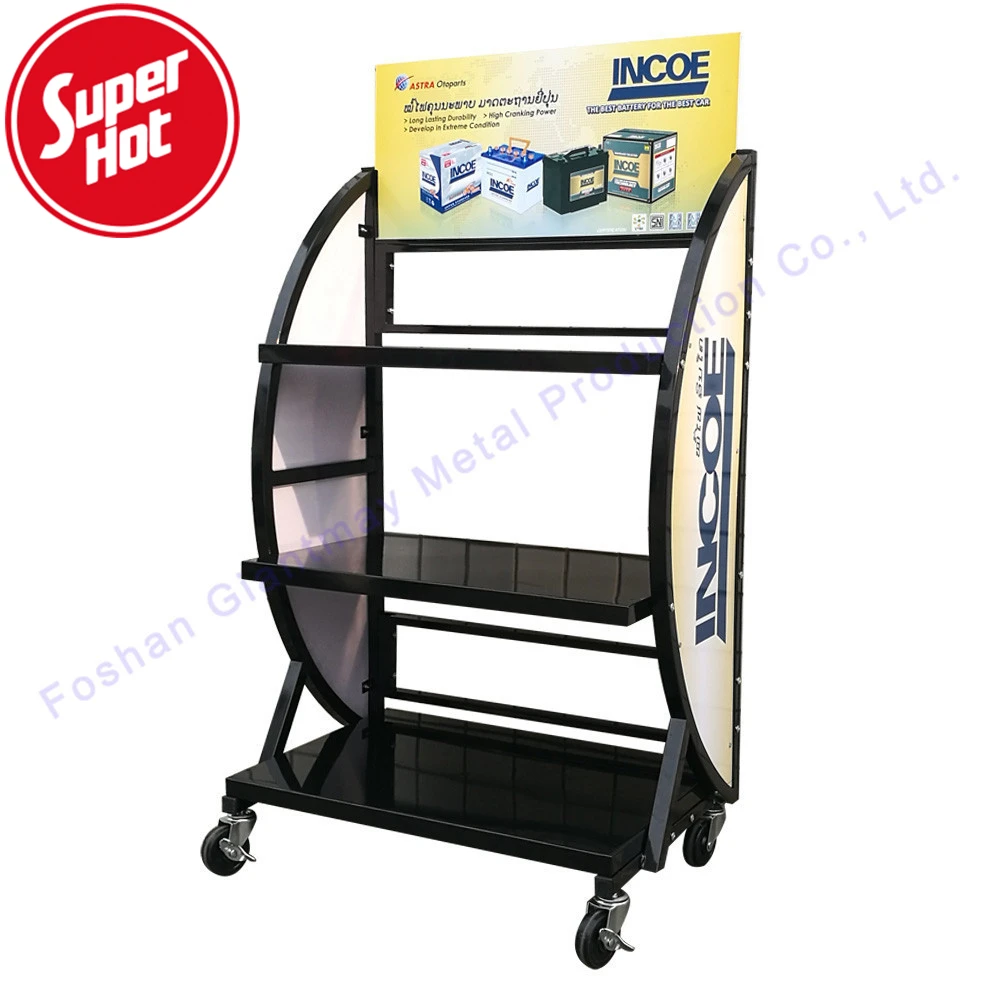 Advertising Heavy Duty Stand Car Batteries Storage Shelf Electric Bike
