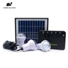 Portable solar home lighting system with 3lamps, USB charger, replaceable battery