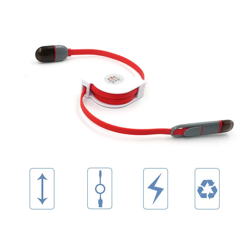 

Amazon Top Seller Data Transfer line 2 in 1 Retractable Usb Charging Cable